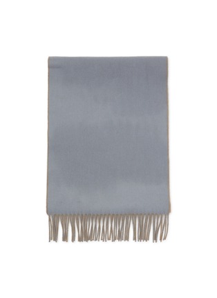 Detail View - Click To Enlarge - JOHNSTONS OF ELGIN - FRINGED TWO TONE CONTRAST REVERSIBLE SCARF