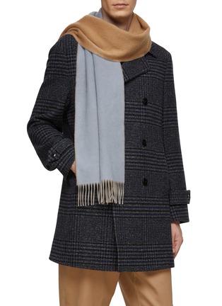 Figure View - Click To Enlarge - JOHNSTONS OF ELGIN - FRINGED TWO TONE CONTRAST REVERSIBLE SCARF