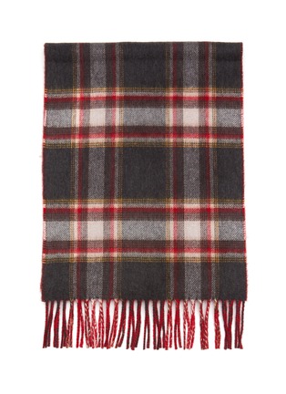Detail View - Click To Enlarge - JOHNSTONS OF ELGIN - TRADITIONAL REVERSIBLE FRINGED CASHMERE SCARF