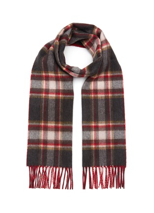 Main View - Click To Enlarge - JOHNSTONS OF ELGIN - TRADITIONAL REVERSIBLE FRINGED CASHMERE SCARF