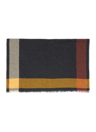 Detail View - Click To Enlarge - JOHNSTONS OF ELGIN - Raw Edge Border Detail Cashmere Stole