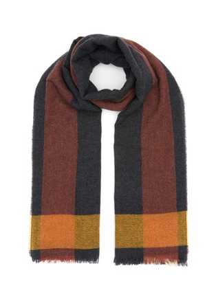 Main View - Click To Enlarge - JOHNSTONS OF ELGIN - Raw Edge Border Detail Cashmere Stole