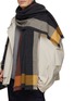 Figure View - Click To Enlarge - JOHNSTONS OF ELGIN - Raw Edge Border Detail Cashmere Stole