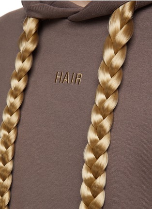  - DOUBLET - Oversized Fake Braided Hair Drawstring Cotton Hoodie