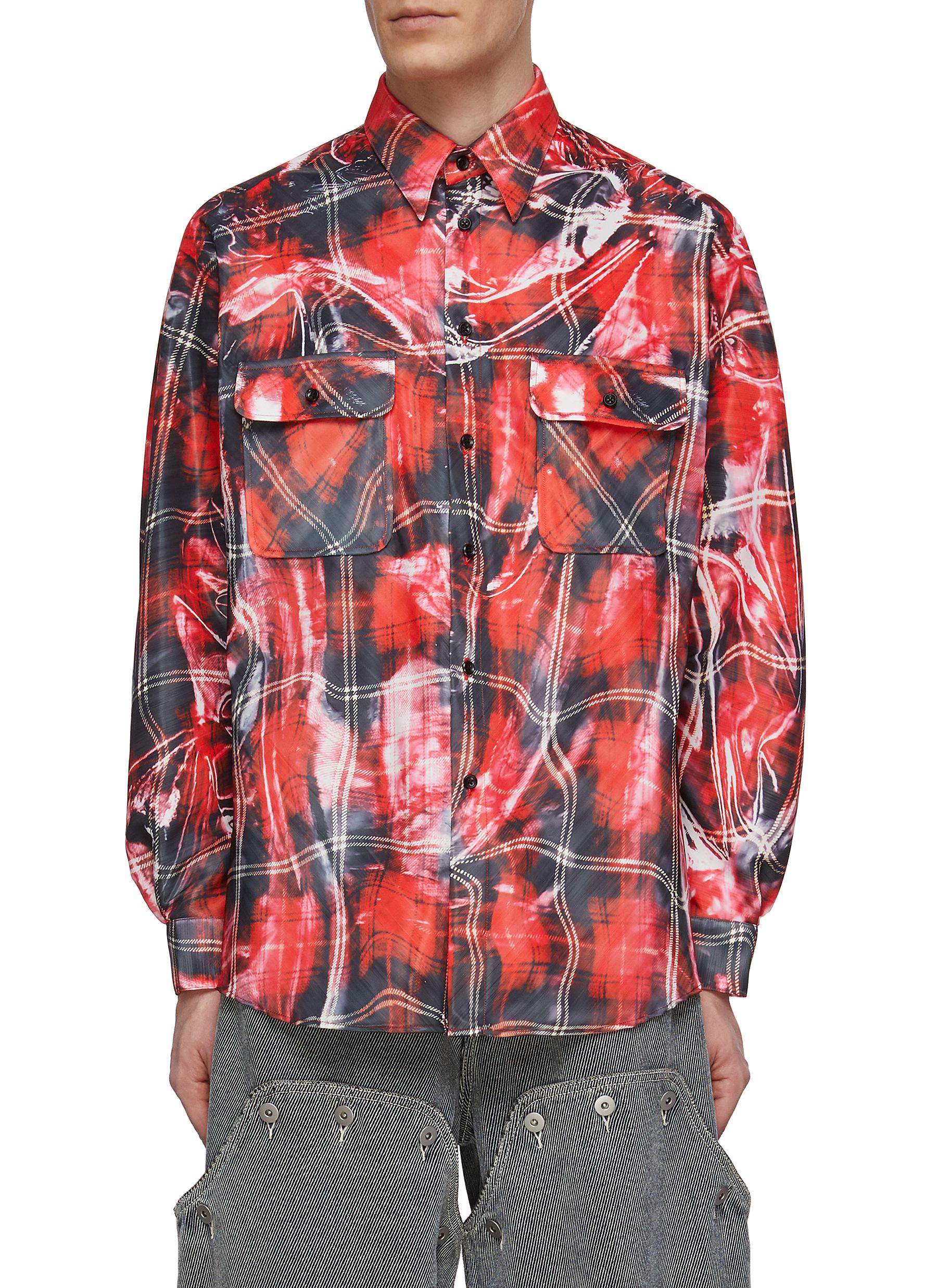 Doublet Mirage Check-pattern Shirt In Red