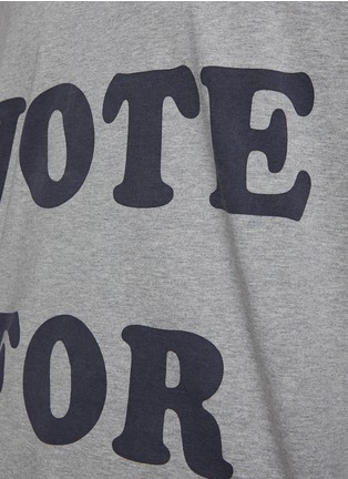  - DOUBLET - ‘Vote For' Slogan Print Cropped Oversized Contrast Ringer Cotton T-Shirt