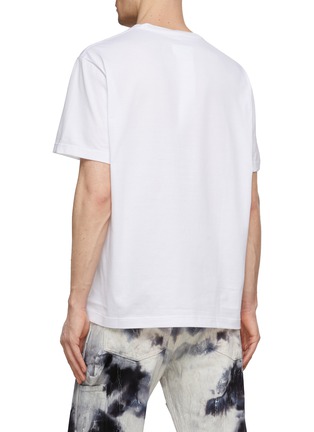 Back View - Click To Enlarge - DOUBLET - Slogan Print Snowman Motif Crewneck Cotton T-Shirt