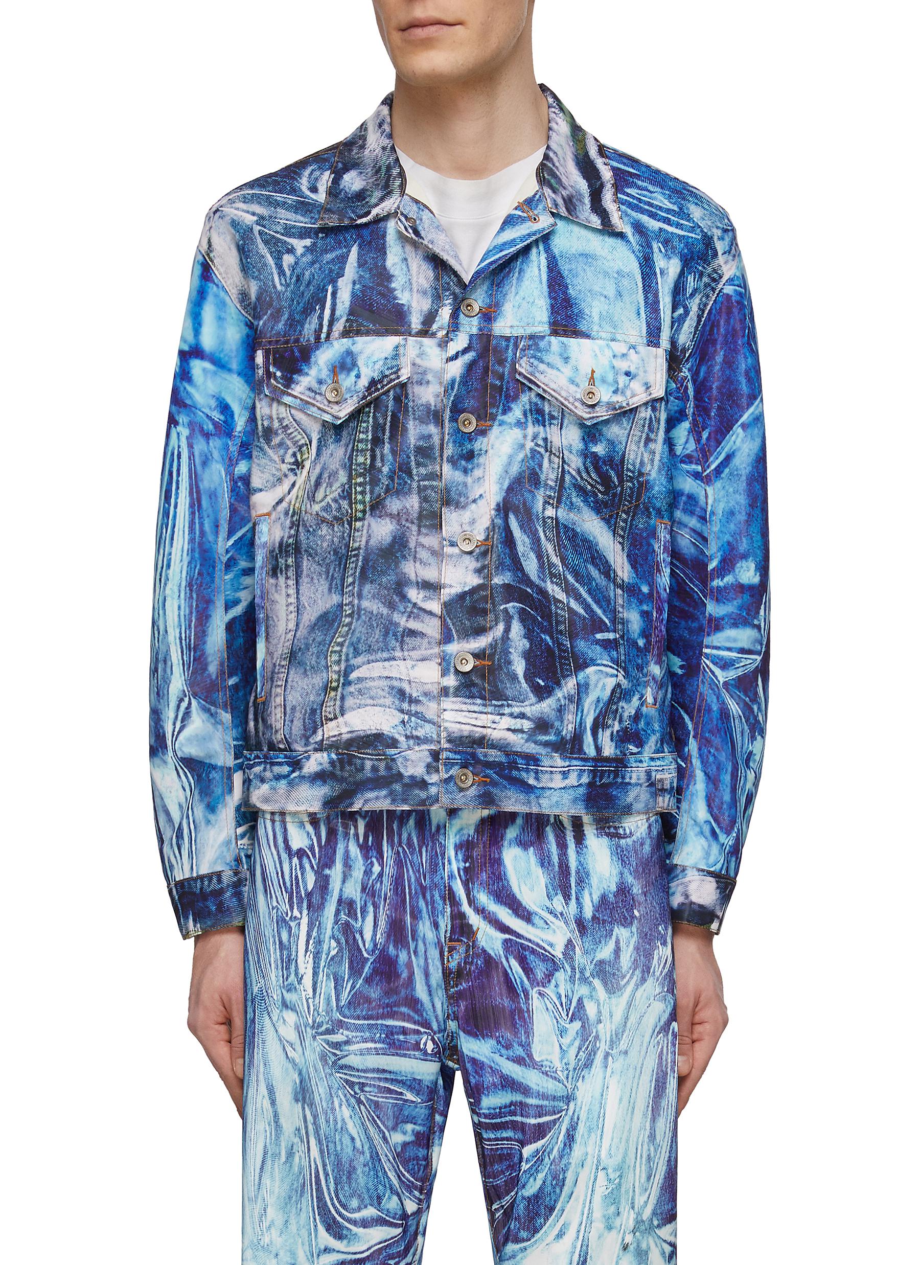 DOUBLET | Mirage Printed Warped Worker Style Denim Jacket | Men