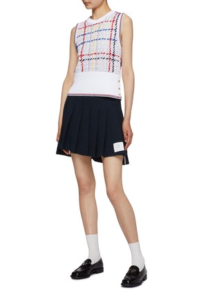 Figure View - Click To Enlarge - THOM BROWNE  - Dropped Back Pleated Mini Skirt