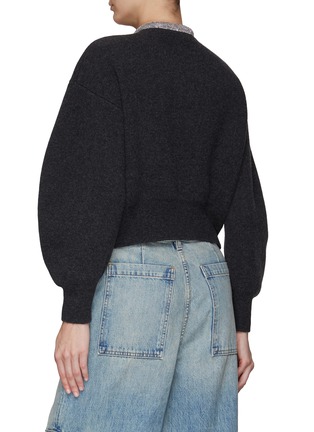 Back View - Click To Enlarge - ALEXANDER WANG - CROPPED CRYSTALTRIMS WOOL CARDIGAN