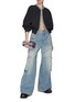 Figure View - Click To Enlarge - ALEXANDER WANG - CROPPED CRYSTALTRIMS WOOL CARDIGAN