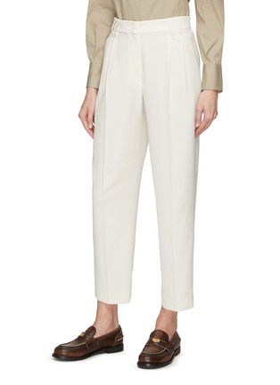 Detail View - Click To Enlarge - BRUNELLO CUCINELLI - Detachable Suspenders Pleated Cropped Pants