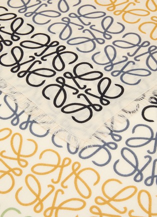 Detail View - Click To Enlarge - LOEWE - Anagram Jacquard Wool Silk Cashmere Blend Scarf