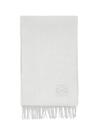 Detail View - Click To Enlarge - LOEWE - Bicoloured Wool Cashmere Blend Fringed Scarf