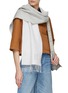 Figure View - Click To Enlarge - LOEWE - Bicoloured Wool Cashmere Blend Fringed Scarf