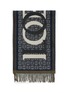 Detail View - Click To Enlarge - LOEWE - Overlapping Logo Wool Cashmere Blend Fringed Scarf