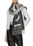 Figure View - Click To Enlarge - LOEWE - Overlapping Logo Wool Cashmere Blend Fringed Scarf