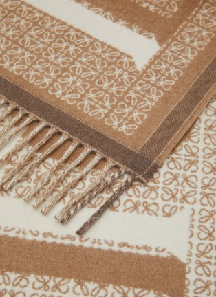 Detail View - Click To Enlarge - LOEWE - Overlapping Logo Anagram Jacquard Wool Blend Scarf