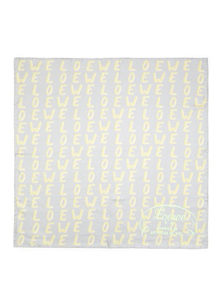 Detail View - Click To Enlarge - LOEWE - All Over Graffiti Logo Silk Scarf