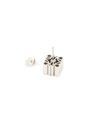 Detail View - Click To Enlarge - LOEWE - Sterling Silver Anagram Stud Earrings