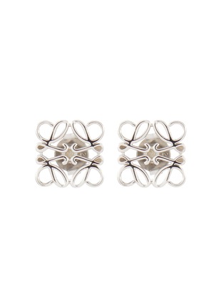 Main View - Click To Enlarge - LOEWE - Sterling Silver Anagram Stud Earrings