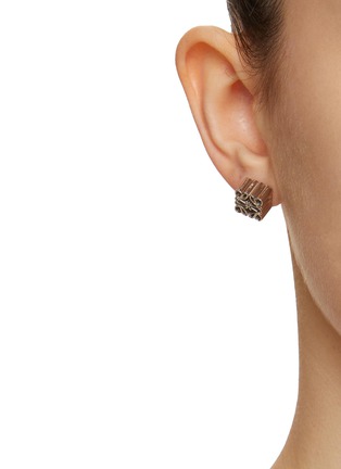 Figure View - Click To Enlarge - LOEWE - Sterling Silver Anagram Stud Earrings