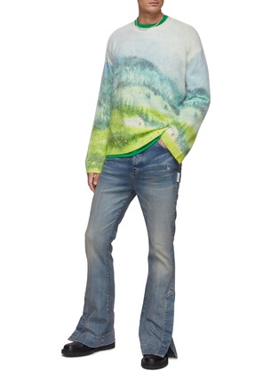 Figure View - Click To Enlarge - ANGEL CHEN - LANDSCAPE PRINT BRUSHED CASHMERE CREWNECK SWEATER