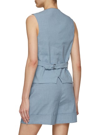Back View - Click To Enlarge - BRUNELLO CUCINELLI - Crinkled Linen Blend Waistcoat