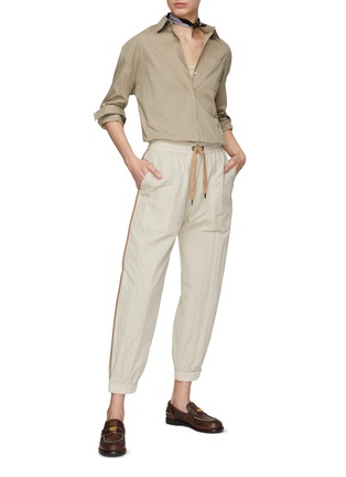 Figure View - Click To Enlarge - BRUNELLO CUCINELLI - Drawstring Elasticated Waist Jogger Pants