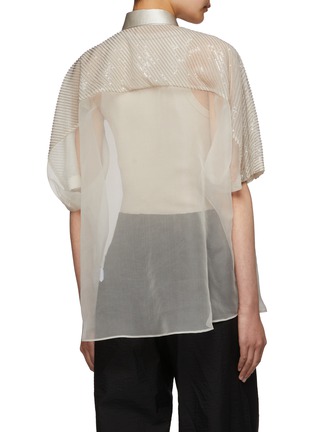 Back View - Click To Enlarge - BRUNELLO CUCINELLI - Sequin Embellished Silk Chiffon Button Up Blouse