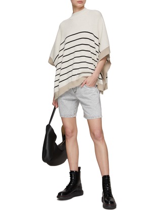 Figure View - Click To Enlarge - BRUNELLO CUCINELLI - High Rise Wrap Front Denim Shorts
