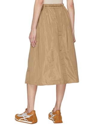 Back View - Click To Enlarge - BRUNELLO CUCINELLI - Belted Techno Taffeta A-Line Midi Skirt