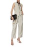Figure View - Click To Enlarge - BRUNELLO CUCINELLI - Crinkled Linen Waistcoat