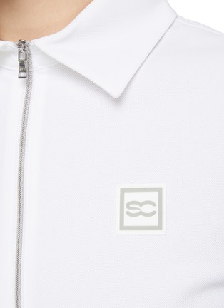  - SOUTHCAPE - Puff Sleeve Sculpted Waist Zip Up Polo Shirt