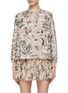Main View - Click To Enlarge - SOUTHCAPE - Monogram Floral Print Zip Up Jacket