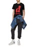 Figure View - Click To Enlarge - DIESEL - Logo Patch Elasticated Waist Cuffed Leg Jeans