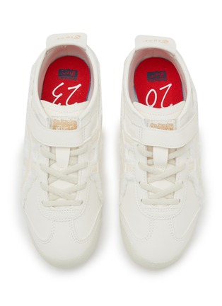 Detail View - Click To Enlarge - ONITSUKA TIGER - ‘Mexico 66’ Shearling Stripe Velcro Strap Leather Kids Sneakers