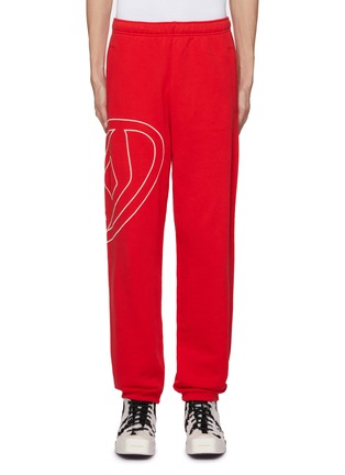 Main View - Click To Enlarge - DIESEL - ‘Marky Megoval’ Oversize Logo Embroidery Elasticaticated Waist Sweatpants