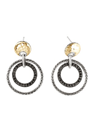 Main View - Click To Enlarge - JOHN HARDY - ‘CLASSIC CHAIN’ HAMMERED 18K GOLD AND SILVER SAPPHIRE EARRINGS