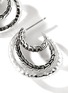 Detail View - Click To Enlarge - JOHN HARDY - ‘CLASSIC CHAIN’ HAMMERED SILVER SAPPHIRE SPINEL EARRINGS