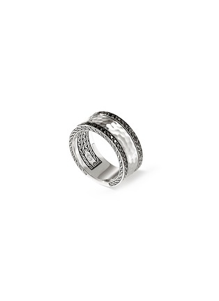 Main View - Click To Enlarge - JOHN HARDY - ‘Classic Chain’ Hammered Silver Black Sapphire And Spinel Band Ring