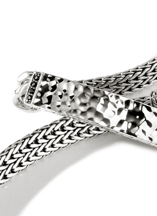 Detail View - Click To Enlarge - JOHN HARDY - ‘CLASSIC CHAIN’ HAMMERED SILVER SAPPHIRE SPINEL FLAT CHAIN BRACELET