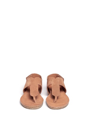 Figure View - Click To Enlarge - PEDRO GARCIA  - 'Julia' suede T-strap flat sandals