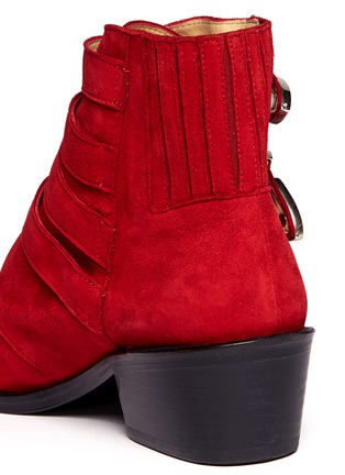 Detail View - Click To Enlarge - TOGA ARCHIVES - Buckled suede cowboy boots