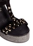 Detail View - Click To Enlarge - PEDRO GARCIA  - Tyra crystal embellished suede wedge sandals