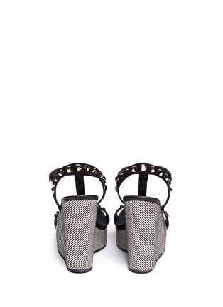 Back View - Click To Enlarge - PEDRO GARCIA  - Tyra crystal embellished suede wedge sandals