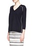 Front View - Click To Enlarge - J.CREW - Merino tipped side panel V-neck sweater