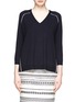 Main View - Click To Enlarge - J.CREW - Merino tipped side panel V-neck sweater