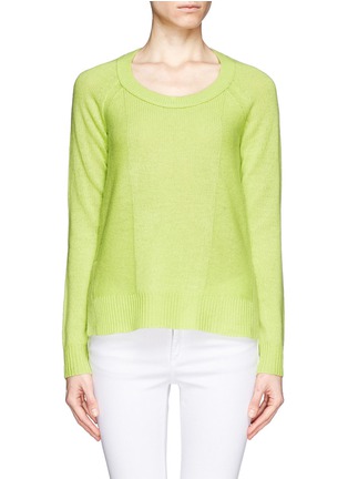 Main View - Click To Enlarge - DIANE VON FURSTENBERG - 'Ivory' ribbed panel cashmere sweater