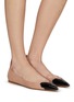 Figure View - Click To Enlarge - ALAÏA - ‘Coeur’ Patent Leather Panel Suede Ballerina Flats